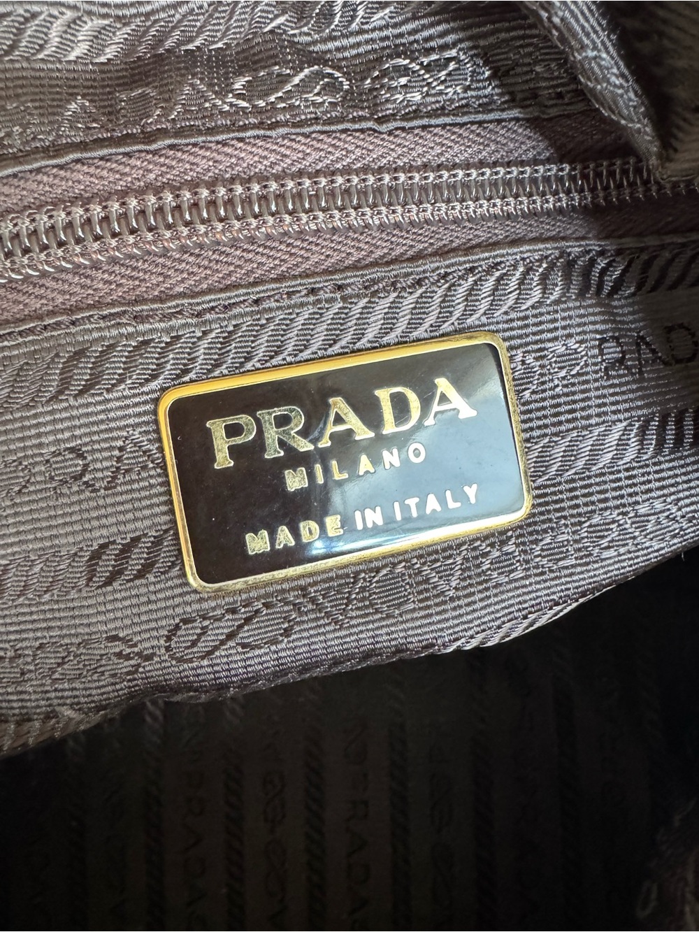 Prada Mini Nylon Satchel in Deep Brown with Beaded Logo - Picture 12 of 14